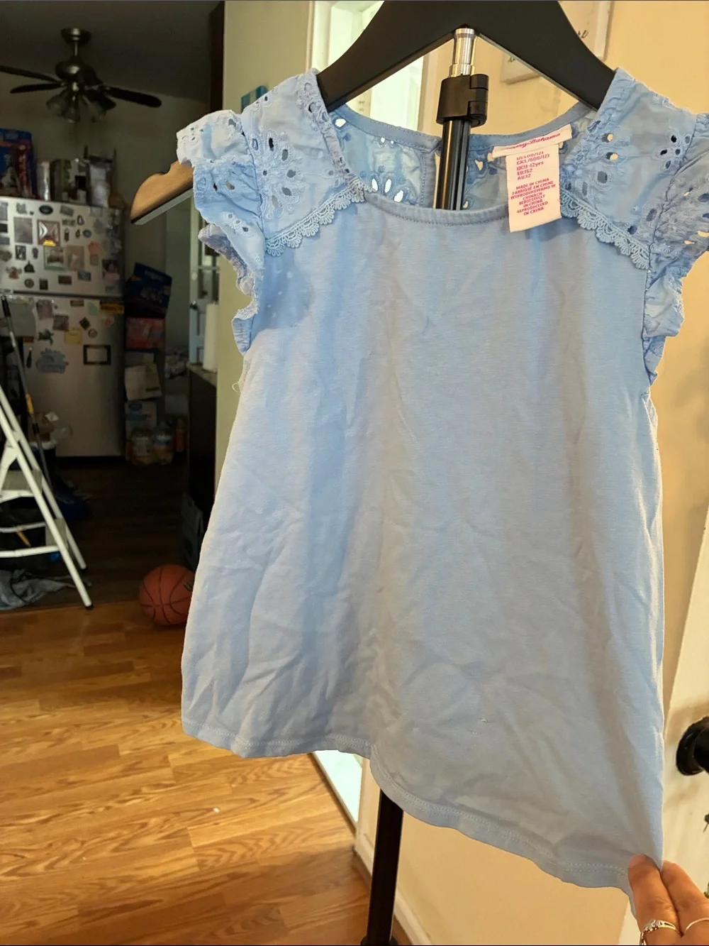 Tommy Bahama Light Blue Eyelet Cap-Sleeve Camisole